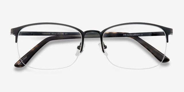 Paradox Noir MétalMontures de lunettes de vue d'EyeBuyDirect, Vue Rapprochée