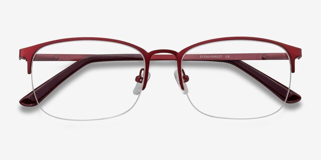 Paradox Red MetalEyeglass Frames from EyeBuyDirect, Closed View