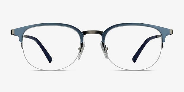 Axiom Light Blue Metal Eyeglass Frames