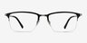 Logic Matte Black MetalEyeglass Frames from EyeBuyDirect, Front View