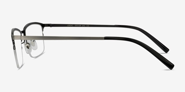 Logic Matte Black MetalEyeglass Frames from EyeBuyDirect, Side View