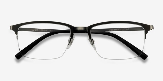 Logic Matte Black MetalEyeglass Frames from EyeBuyDirect, Closed View
