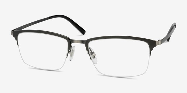 Logic Matte Gray MetalEyeglass Frames from EyeBuyDirect, Angle View