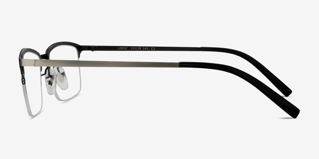 Logic Matte Gray MetalEyeglass Frames from EyeBuyDirect, Side View