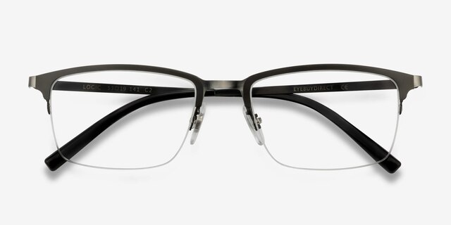 Logic Matte Gray MetalEyeglass Frames from EyeBuyDirect, Closed View