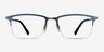 Logic Matte Blue MetalEyeglass Frames from EyeBuyDirect, Front View