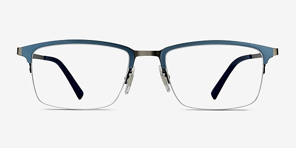 Logic Matte Blue Metal Eyeglass Frames