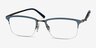 Logic Matte Blue MetalEyeglass Frames from EyeBuyDirect, Angle View