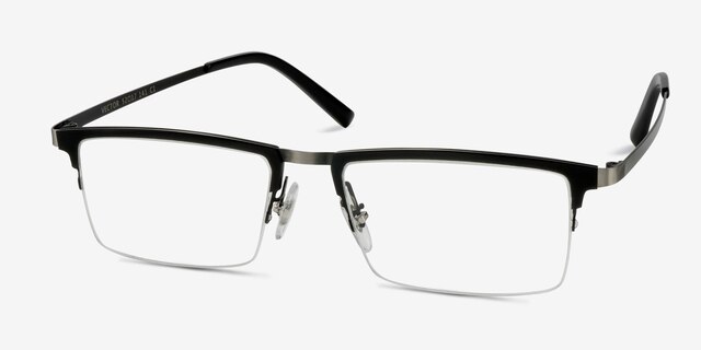 Vector Black MetalEyeglass Frames from EyeBuyDirect, Angle View