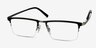 Vector Black MetalEyeglass Frames from EyeBuyDirect, Angle View