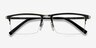 Vector Black MetalEyeglass Frames from EyeBuyDirect, Closed View