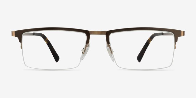 Vector Brun MétalMontures de lunettes de vue d'EyeBuyDirect, Vue de Face
