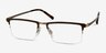 Vector Brun MétalMontures de lunettes de vue d'EyeBuyDirect, Vue d'Angle