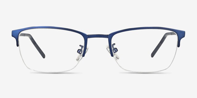 Argil Matte Navy MetalEyeglass Frames from EyeBuyDirect, Front View