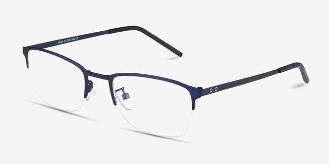 Argil Matte Navy MetalEyeglass Frames from EyeBuyDirect, Angle View