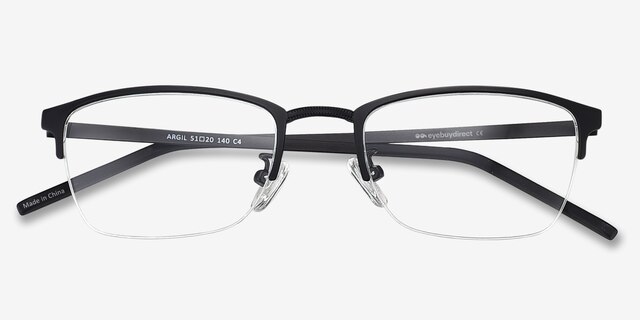 Argil Matte Black MetalEyeglass Frames from EyeBuyDirect, Closed View