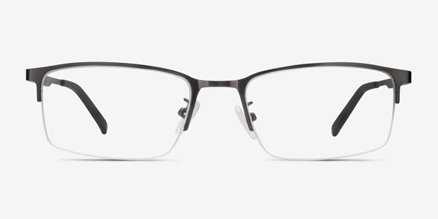 Bezel Dark Charcoal MetalEyeglass Frames from EyeBuyDirect, Front View