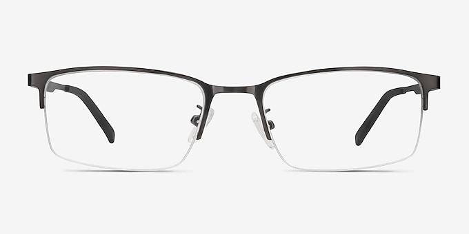 Bezel Dark Charcoal Metal Eyeglass Frames