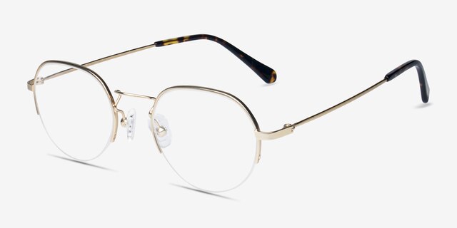 Kalpana Golden MetalEyeglass Frames from EyeBuyDirect, Angle View