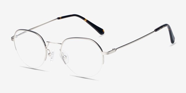 Kalpana Silver MetalEyeglass Frames from EyeBuyDirect, Angle View