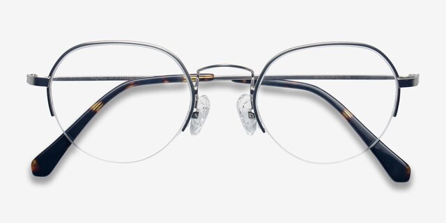 Kalpana Silver MetalEyeglass Frames from EyeBuyDirect, Closed View
