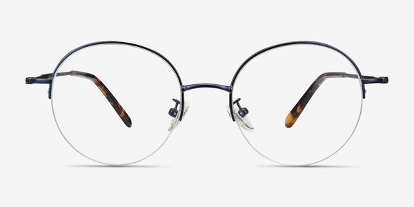 Albee Blue Metal Eyeglass Frames