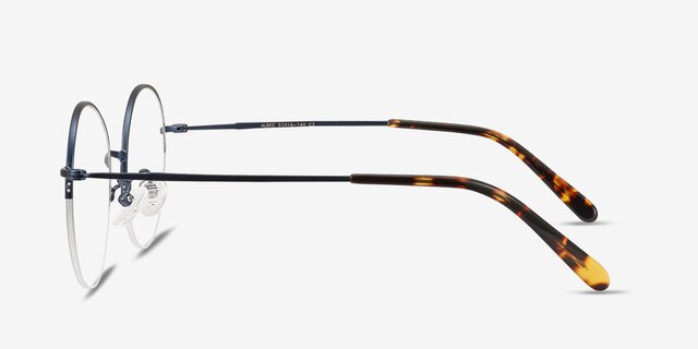 Albee Blue MetalEyeglass Frames from EyeBuyDirect, Side View