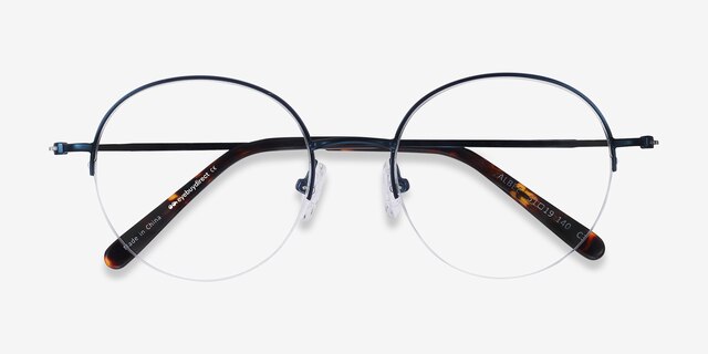 Albee Blue MetalEyeglass Frames from EyeBuyDirect, Closed View