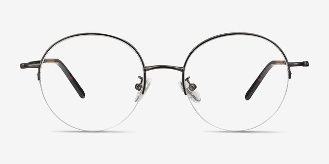 Albee Gunmetal MétalMontures de lunettes de vue d'EyeBuyDirect, Vue de Face
