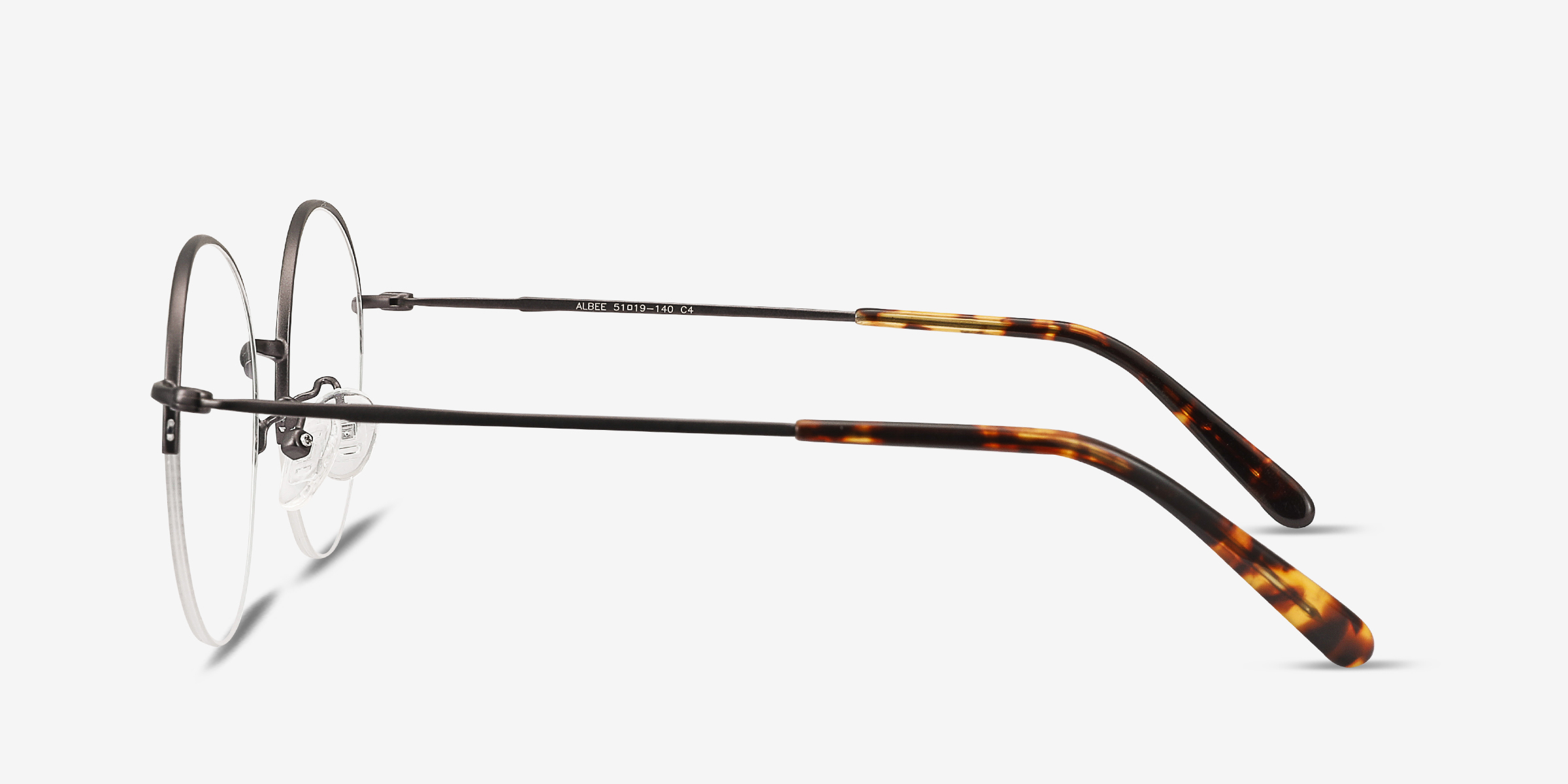 Albee Round Gunmetal Semi Rimless Eyeglasses | Eyebuydirect