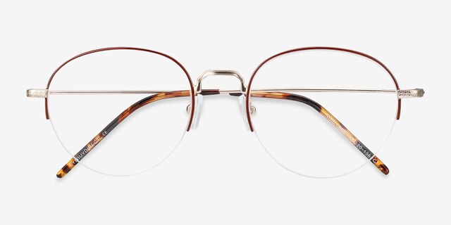 Noblesse Red MetalEyeglass Frames from EyeBuyDirect, Closed View