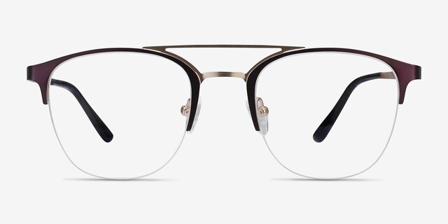 Society Purple MetalEyeglass Frames from EyeBuyDirect, Front View