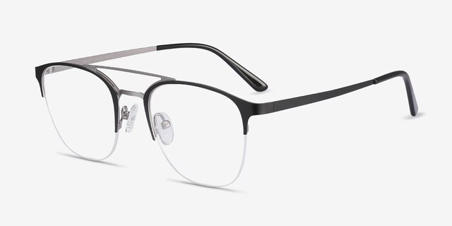 Society Black MetalEyeglass Frames from EyeBuyDirect, Angle View