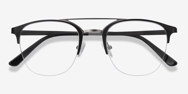 Society Black MetalEyeglass Frames from EyeBuyDirect, Closed View