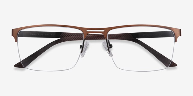 Cavalier Brown MetalEyeglass Frames from EyeBuyDirect, Closed View