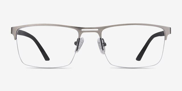 Cavalier Gunmetal MetalEyeglass Frames from EyeBuyDirect, Front View