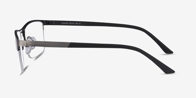 Cavalier Gunmetal MetalEyeglass Frames from EyeBuyDirect, Side View