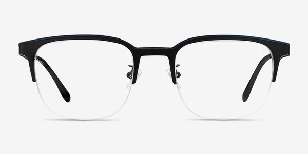 Fathom Blue Black Metal Eyeglass Frames
