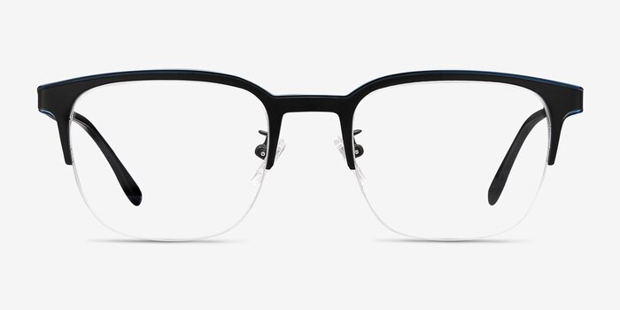 Fathom Blue Black Metal Eyeglass Frames from EyeBuyDirect