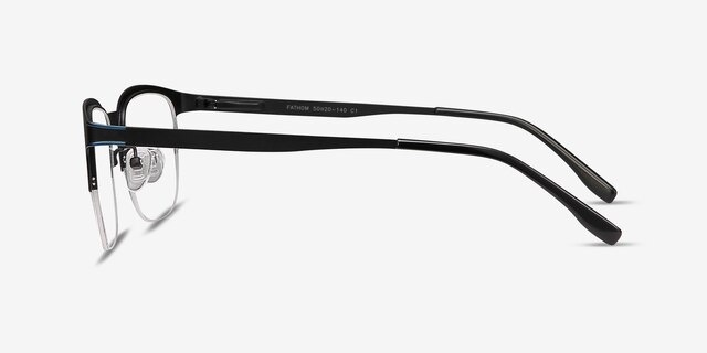 Fathom Blue Black MetalEyeglass Frames from EyeBuyDirect, Side View
