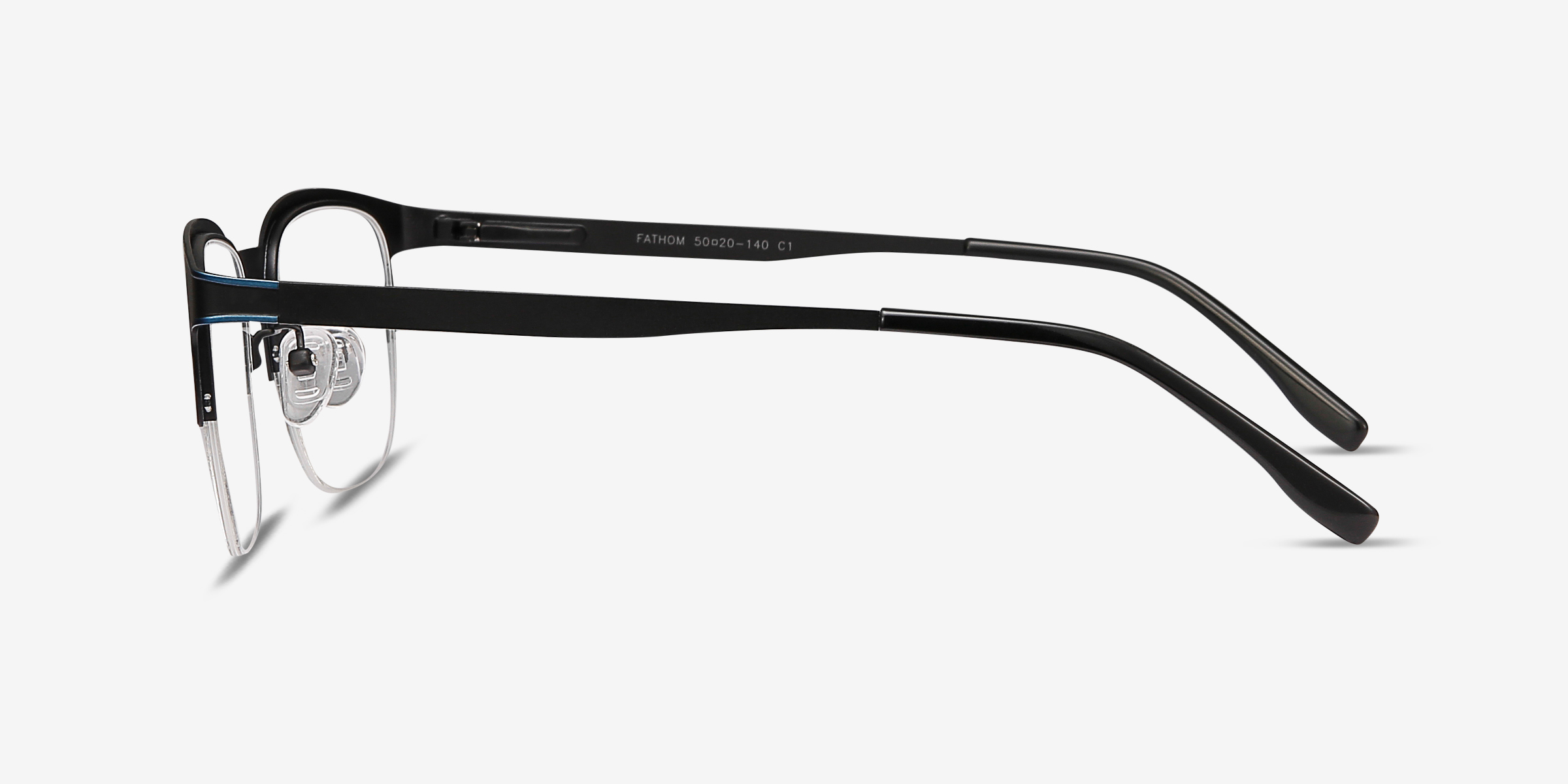 Fathom Square Blue Black Semi Rimless Eyeglasses | Eyebuydirect