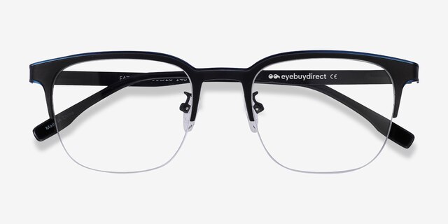 Fathom Blue Black MetalEyeglass Frames from EyeBuyDirect, Closed View