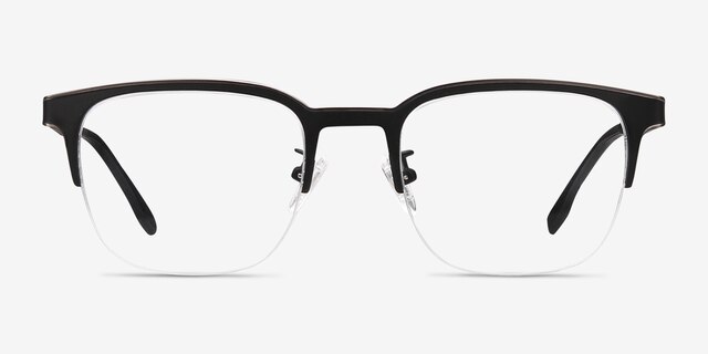 Fathom Gunmetal Black MetalEyeglass Frames from EyeBuyDirect, Front View