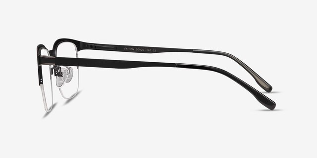 Fathom Gunmetal Black MetalEyeglass Frames from EyeBuyDirect, Side View