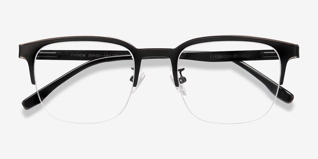 Fathom Gunmetal Black MetalEyeglass Frames from EyeBuyDirect, Closed View
