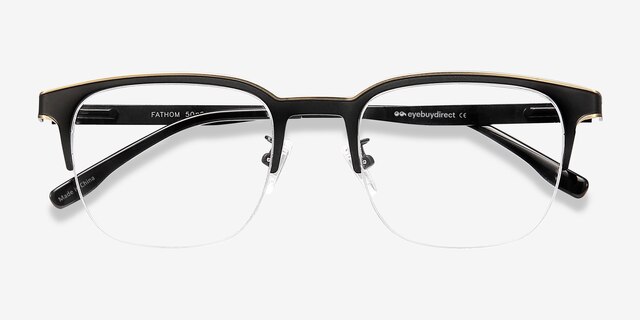 Fathom Bronze Black MétalMontures de lunettes de vue d'EyeBuyDirect, Vue Rapprochée