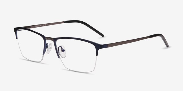 Osmosis Blue MetalEyeglass Frames from EyeBuyDirect, Angle View