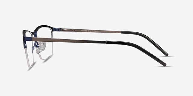 Osmosis Blue MetalEyeglass Frames from EyeBuyDirect, Side View
