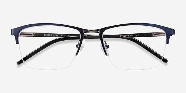 Osmosis Blue MetalEyeglass Frames from EyeBuyDirect, Closed View