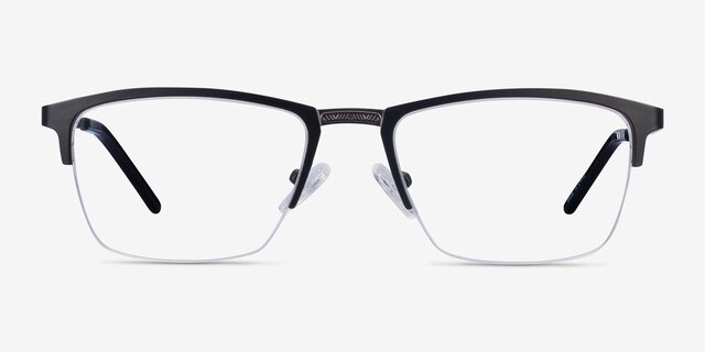 Osmosis Noir MétalMontures de lunettes de vue d'EyeBuyDirect, Vue de Face